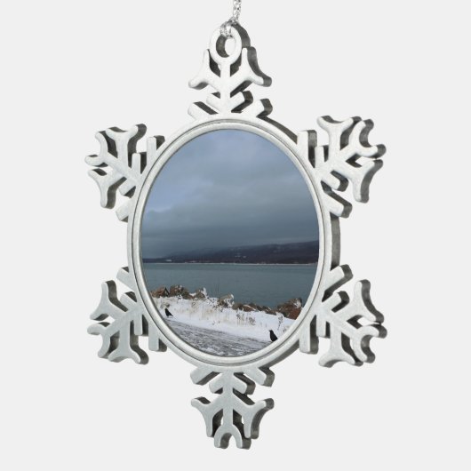 Ornement Flocon De Neige Bravant la tempête ensemble (Vue impression)