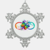 Ornement Flocon De Neige Bright infinity with rainbow butterfly (Devant)