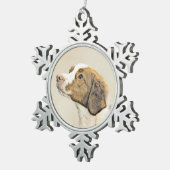 Ornement Flocon De Neige Brittany Peinture - Cute Original Chien Art (Vue impression)