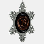 Ornement Flocon De Neige Bronze anniversaire traditionnel mariage 19 ans (Gauche)