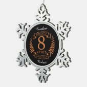 Ornement Flocon De Neige Bronze huitième anniversaire mariage 8 ans (Vue impression)