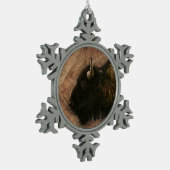 Ornement Flocon De Neige Buffalo de bison de bois (Gauche)