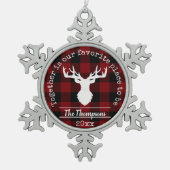 Ornement Flocon De Neige Buffle rouge et noir de rennes (Devant)