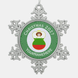 Ornement Flocon De Neige Bulgarian Angel Christmas Flag Personnalisé