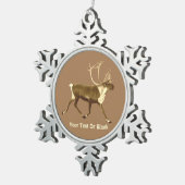 Ornement Flocon De Neige Bull Caribou - Sepia (Vue impression)