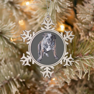 Ornement Flocon De Neige Bulldog Ornament personnalisé anglais Bulldog Cade