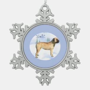 Ornement Flocon De Neige Bullmastiff Noel Porte - clé