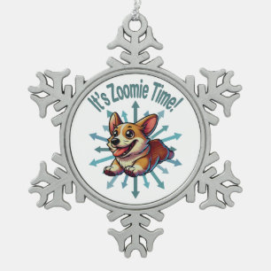 Ornement Flocon De Neige C’est Zoomie Time Corgi
