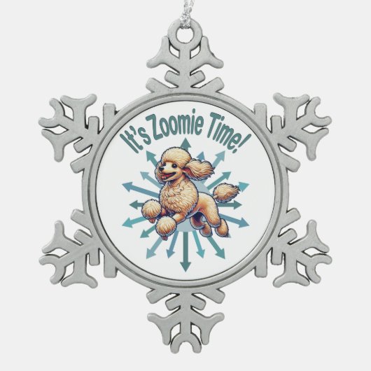 Ornement Flocon De Neige C’est Zoomie Time Poodle (Devant)