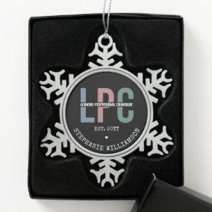 Ornement Flocon De Neige Cadeau de conseiller professionnel autorisé LPC pe