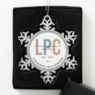 Ornement Flocon De Neige Cadeau de conseiller professionnel autorisé LPC pe