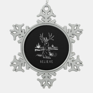 Ornement Flocon De Neige Cadeau de lapin Croyez le Jackalope