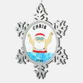 Ornement Flocon De Neige Cadeau de vacances de natation (Vue impression)