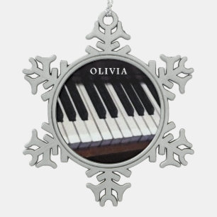 Ornement Flocon De Neige Cadeau de vacances de piano personnalisé