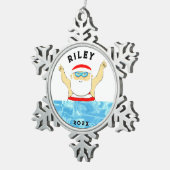 Ornement Flocon De Neige Cadeau de vacances nageur (Vue impression)