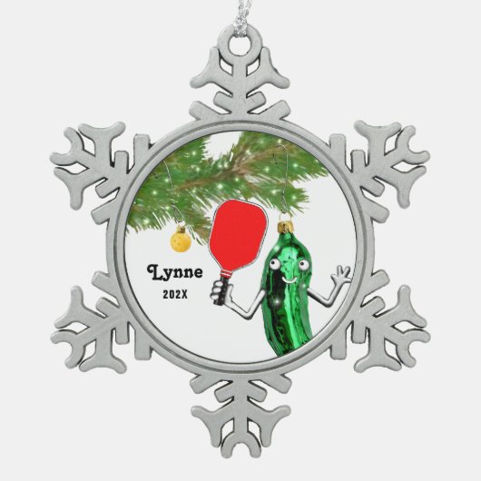 Ornement Flocon De Neige Cadeau de vacances Pickleball (Devant)