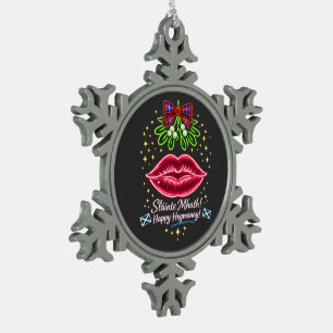 Ornement Flocon De Neige Cadeau Néon Tartan Gui Hogmanay Écossais
