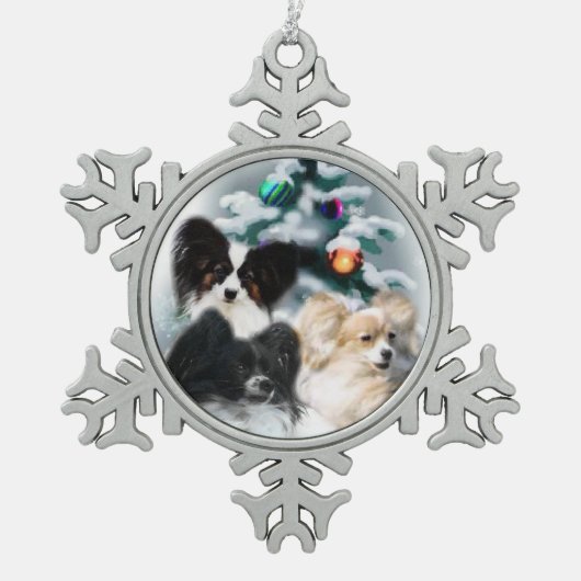 Ornement Flocon De Neige Cadeaux de Noël Papillon (Devant)