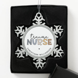 Ornement Flocon De Neige Cadeaux de soins infirmiers de traumatologie perso