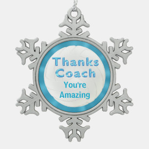 Ornement Flocon De Neige Cadeaux d'entraîneurs de volleyball cool Merci Orn
