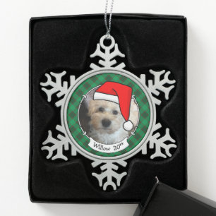 Ornement Flocon De Neige Cadre photo de Noël personnalisé Animaux domestiqu