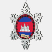 Ornement Flocon De Neige Cambodge patriotique, plaid de buffle, Drapeau cam (Vue impression)