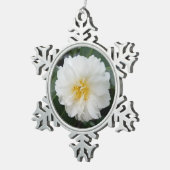 Ornement Flocon De Neige Camellia florale blanche (Vue impression)