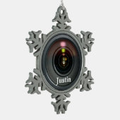 Ornement Flocon De Neige Camera Lens Ornament Customisez-le ! (Gauche)