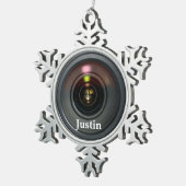 Ornement Flocon De Neige Camera Lens Ornament Customisez-le ! (Vue impression)
