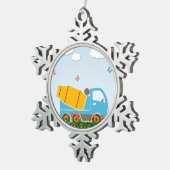 Ornement Flocon De Neige Camion de mélangeur de ciment (Vue impression)