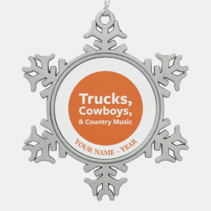 Ornement Flocon De Neige Camions, cowboys et musique country