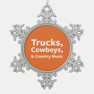 Ornement Flocon De Neige Camions, cowboys et musique country