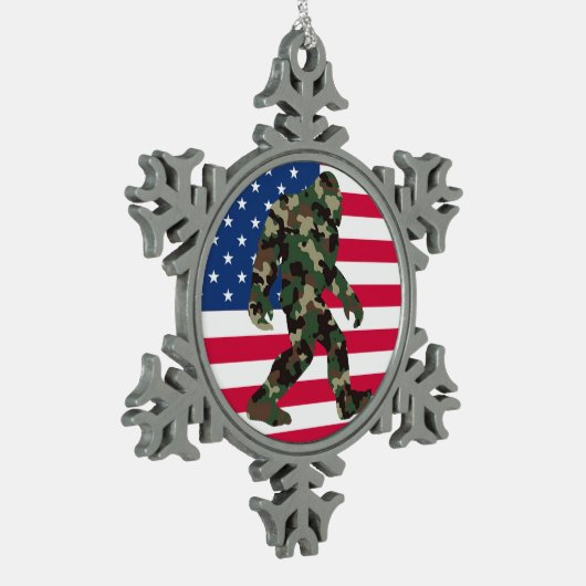 Ornement Flocon De Neige Camo Bigfoot Sasquatch (Gauche)