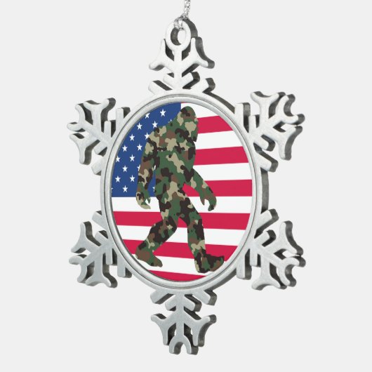 Ornement Flocon De Neige Camo Bigfoot Sasquatch (Vue impression)