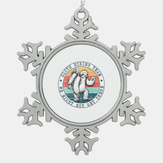 Ornement Flocon De Neige Camper Gift | Sloth Hiking Team Birthday (Devant)