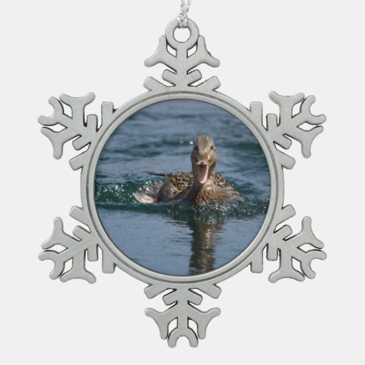 Ornement Flocon De Neige Canard avec le bec ouvert (Devant)