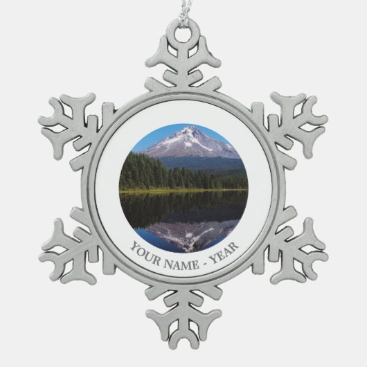 Ornement Flocon De Neige Capot de bâti reflété dans le lac (Devant)