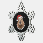 Ornement Flocon De Neige Capybara Noël drôle (Vue impression)