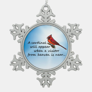Ornement Flocon De Neige Cardinal, visiteur de ciel
