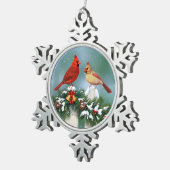 Ornement Flocon De Neige Cardinaux de Noël & Garland (Vue impression)