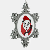 Ornement Flocon De Neige Caricature de Noël avec mignon panda ours flocon d (Gauche)