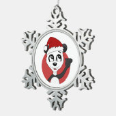 Ornement Flocon De Neige Caricature de Noël avec mignon panda ours flocon d (Vue impression)