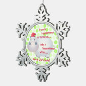 Ornement Flocon De Neige Caricature Hippopotamus Noël (Noël) (Vue impression)