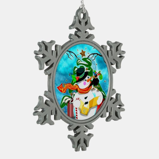Ornement Flocon De Neige Caroling Snowman (Gauche)