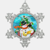 Ornement Flocon De Neige Caroling Snowman (Devant)
