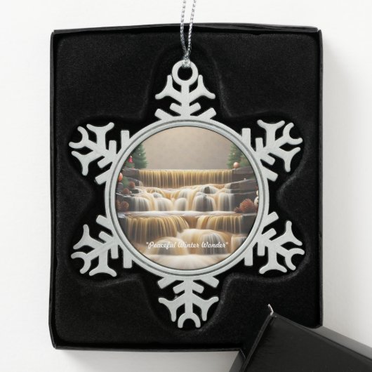 Ornement Flocon De Neige "Cascade de Noël doré" (Boîte)