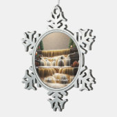 Ornement Flocon De Neige "Cascade de Noël doré" (Vue impression)