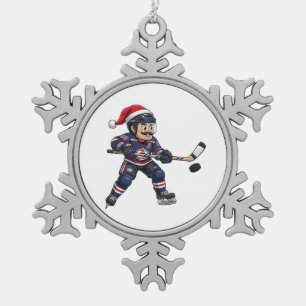 Ornement Flocon De Neige Casse-Noisette Athlète de Hockey Sports d'Hiver No