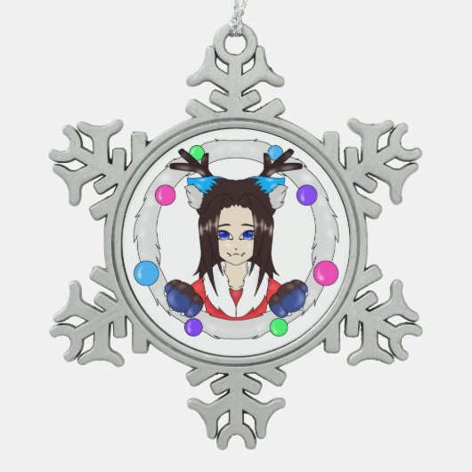 Ornement Flocon De Neige Catberry de Noël (Devant)