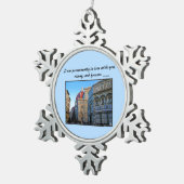 Ornement Flocon De Neige Cathédrale du Duomo de Florence avec une citation (Vue impression)